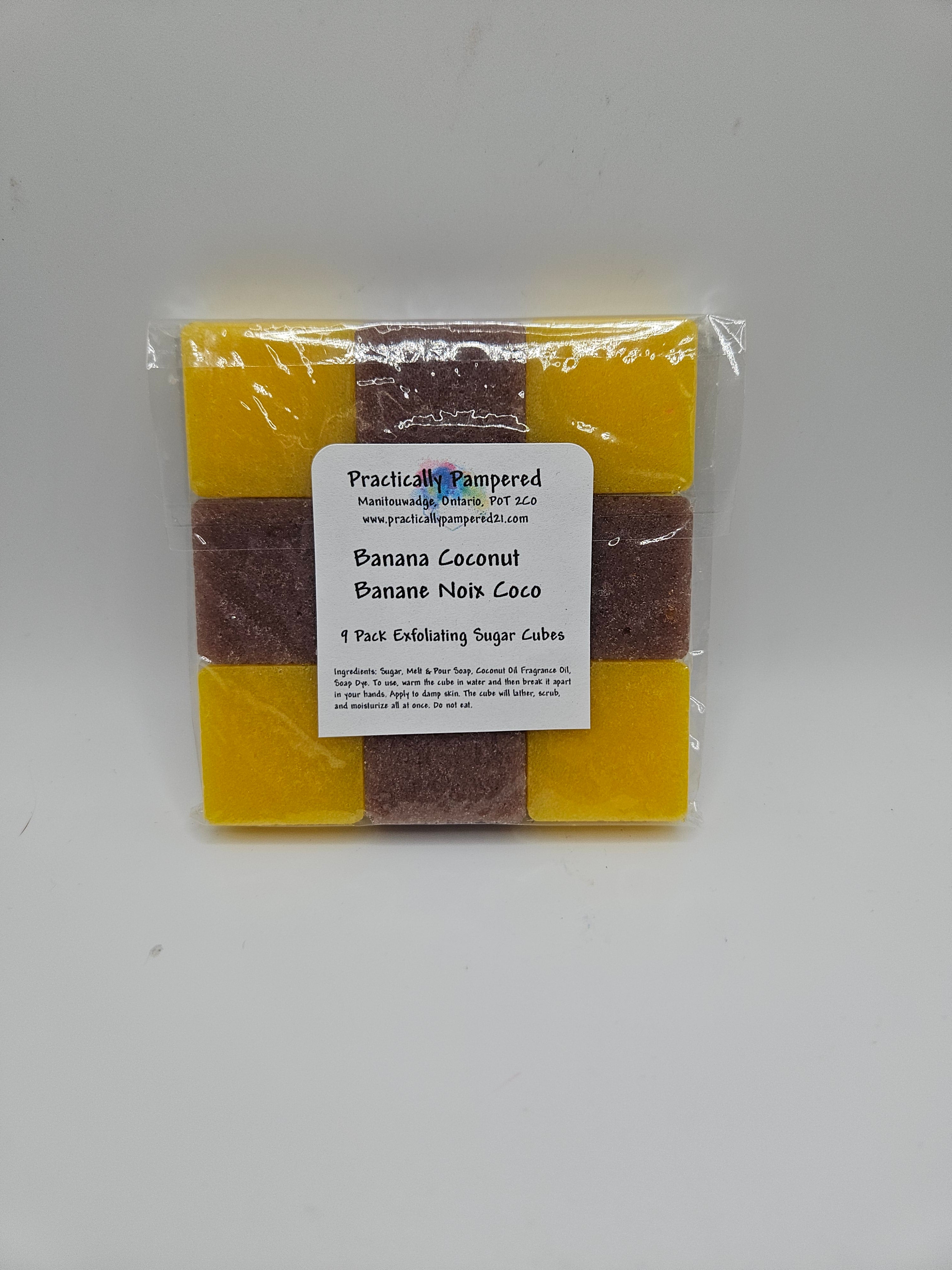 Banana Coconut 9 Cube Exfoliating Body Sugar Cubes