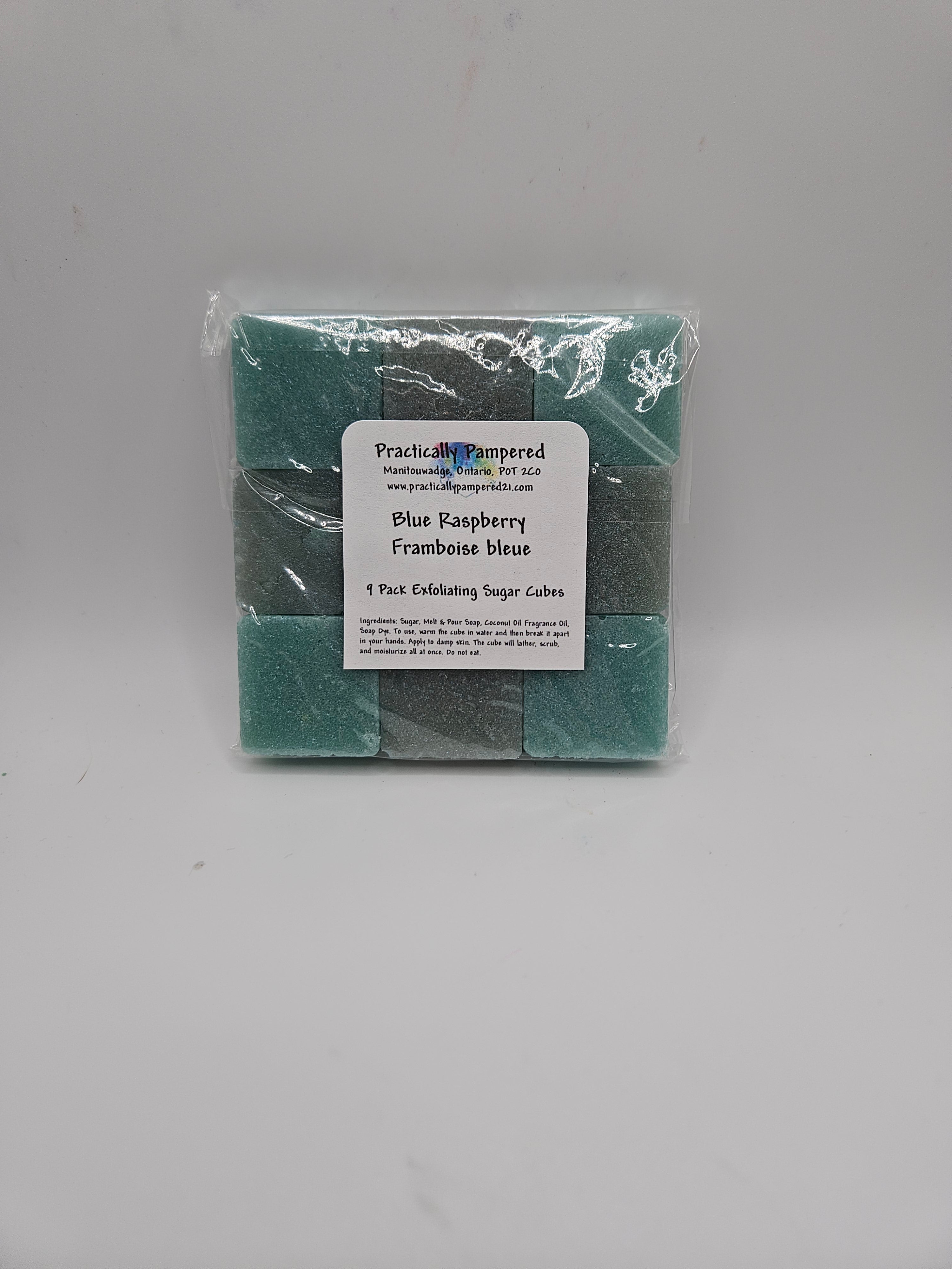 Blue Raspberry 9 Cube Exfoliating Body Sugar Cubes