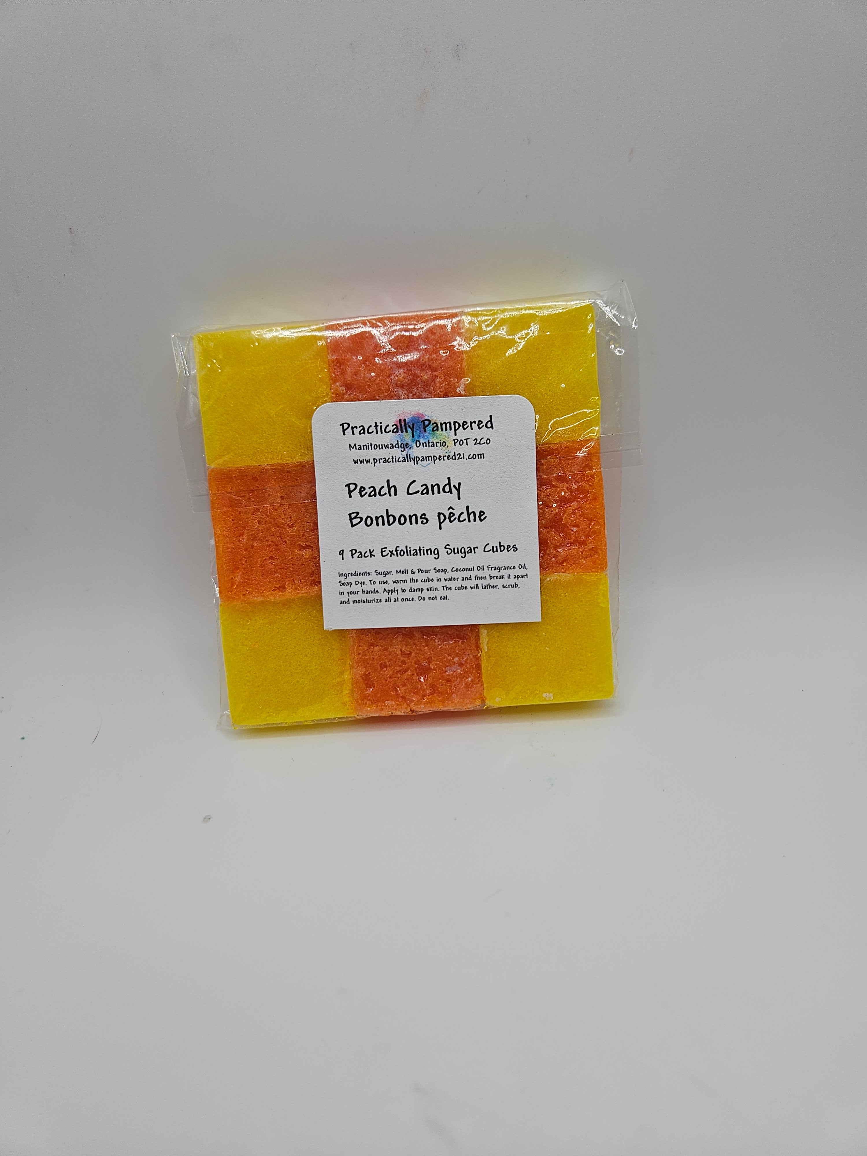 Peach Candy 9 Cube Exfoliating Body Sugar Cubes
